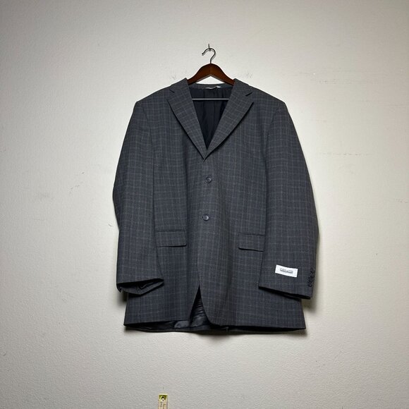 Joseph & Feiss Mens 2-Button Gray Wool Blazer Suit Jacket 48L Chile Sportcoat - Picture 1 of 16